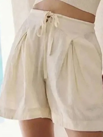 Free People Breeze Line Linen-Blend Shorts